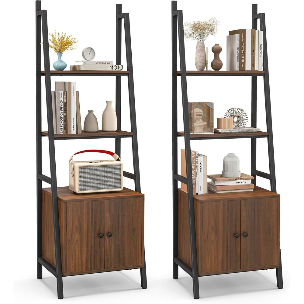 Storage - kula 4-Tier Ladder Shel with Cabinet,