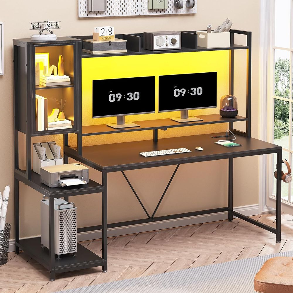 60'' Gaming Desk with Storage, - Storage review and price