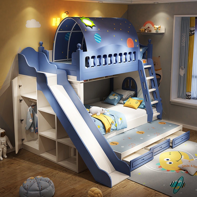 Children's Bed Up and Down Bed - Bunk Bed With Stairs And Slide review and price