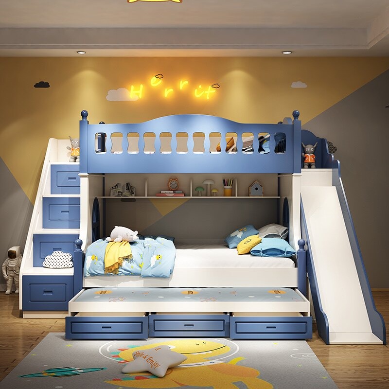 Children's Bed Up and Down Bed - Bunk Bed With Stairs And Slide review and price