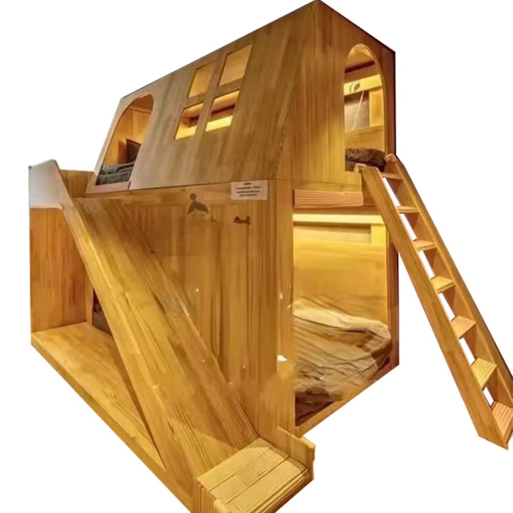 American Solid Wood Kids Tree  - Bunk Bed With Stairs And Slide review and price