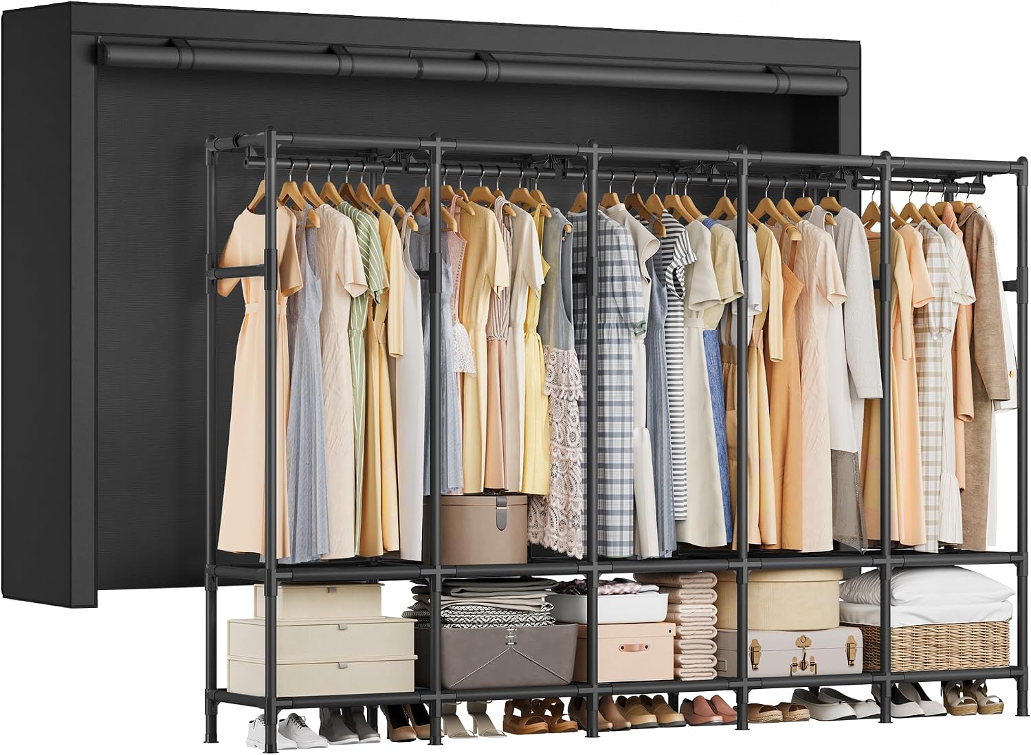 Portable Wardrobe Closet 83.5  - Wardrobe Closet Portable Fabric Cover review and price