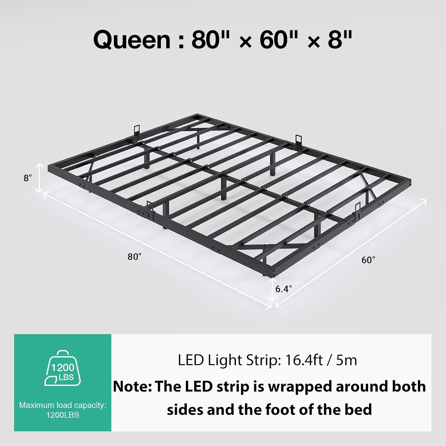 Floating Platform Bed Frame wi - Memory Foam Mattress In A Box Queen review and price